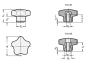 Preview: GN 5337 Sterngriffe, mit Messing-Buchse