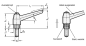 Preview: GN 503 Verstellbare Klemmhebel, Kunststoff, Außengewinde