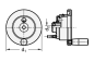 Preview: Handräder für Stellungsanzeiger >> Außendurchmesser d1 = 110 > Bohrung d2 = B 10 > Form = D, mit drehbarem Griff