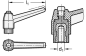Preview: GN 503 Verstellbare Klemmhebel, Kunststoff, Außengewinde