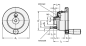 Preview: Handräder für Stellungsanzeiger >> Außendurchmesser d1 = 110 > Bohrung d2 = B 10 > Form = D, mit drehbarem Griff