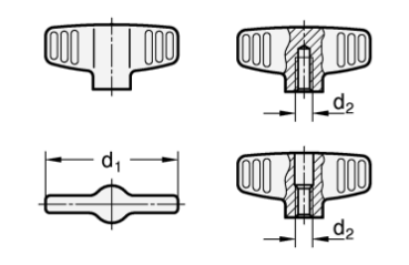 Preview: GN 834 Edelstahl - Flügelmuttern