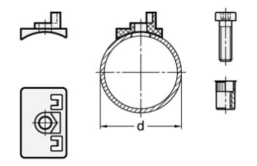 GN 649.1 Adapter für Halter für Flächenelemente an Rundrohre