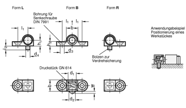 Preview: GN 614.1 Druckstück-Halter für federnde Druckstücke GN 614