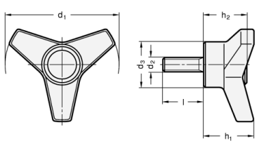 Preview: GN 5330 Dreisterngriffschrauben