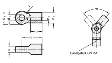 GN 752 Stahl - Gelenkstücke