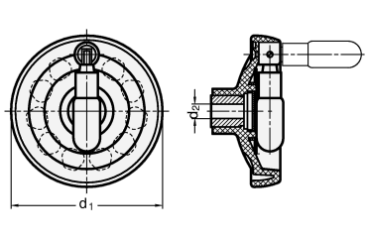 GN 524.3 Umleggriff-Handräder, Kunststoff