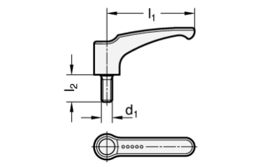 Preview: GN 601 Klemmhebel, Kunststoff