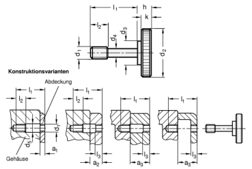 GN 653.2 Rändelschrauben mit Freistich zur Verliersicherung