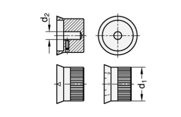 Preview: GN 723.4 Drehknöpfe, Aluminium