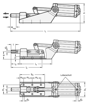 Preview: GN 890 Pneumatik-Spanner für Druck- und Zugspannung