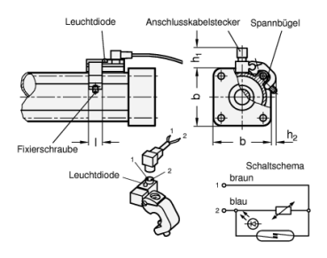 Preview: GN 896.2 Näherungsschalter mit Halter