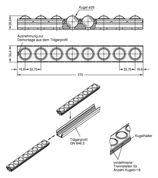 GN 646.2 Kugelleiste für Kugelschienen