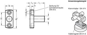 GN 480 Stahl - Flanschbolzen