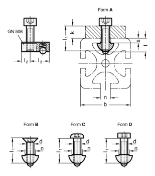 GN Montagesets für Profilsysteme 30 / 40 (Nutbreite 6 / 8)