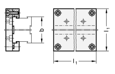 GN 900.4 Montageplatten, Aluminium