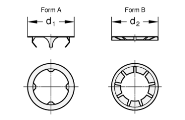 GN 509.3 Federringe, Befestigungselemente für Kugelrollen GN 509 / GN 509.1