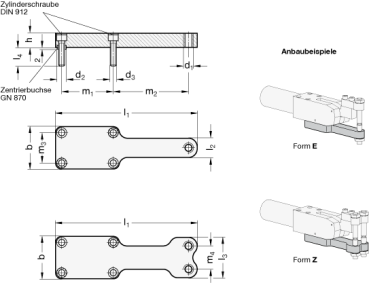 Preview: GN 869.1 Gegenhalter für Druckschrauben für Kraftspanner