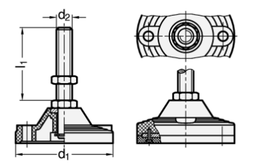 GN 247 Stellfüße mit Befestigungsbohrung