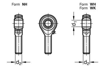 Preview: GN 648.6 Edelstahl - Gelenkköpfe mit Schraube