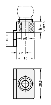 GN 450.1 Abstandhalter für Kugelschnäpper aus Kunststoff
