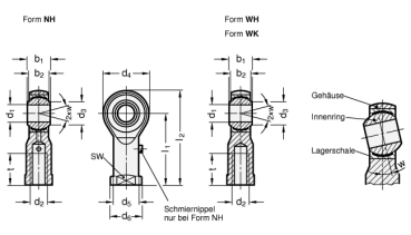 Preview: GN 648.5 Edelstahl - Gelenkköpfe mit Innengewinde