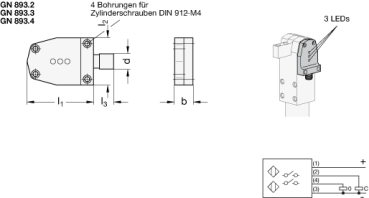 GN 893.4 Näherungsschalter für Kraftspanner, induktiv Sensor