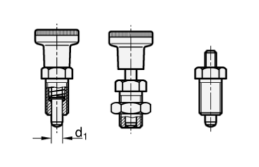 Preview: GN 617 Rastbolzen Stahl / Kunststoff-Knopf
