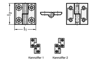 GN 337.1 Kunststoff - Scharniere, aushängbar