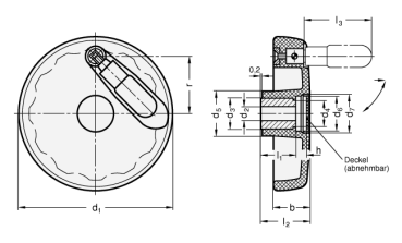 GN 521.3 Umleggriff-Handräder, Kunststoff