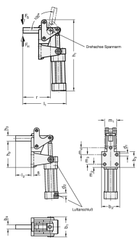 Preview: GN 863 Pneumatik-Spanner - schwere Ausführung