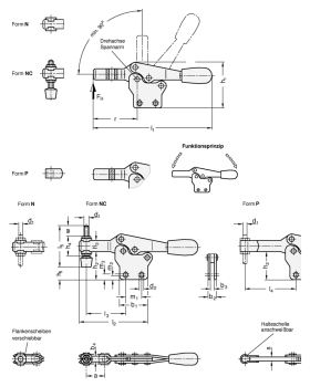 GN 820.1 Horizontal-Spanner mit senkrechtem Fuß