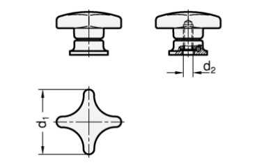 GN 6335.9 Kreuzgriffe mit Spannkraft-Verstärkung