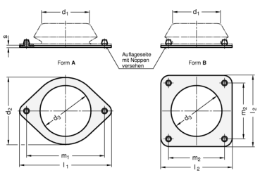 GN 148.2 Gummiunterlagen für Maschinenfüße GN 148