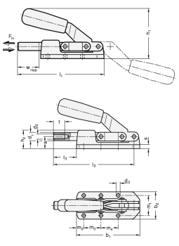 GN 842 Schubstangen-Spanner für Druck- und Zugspannung