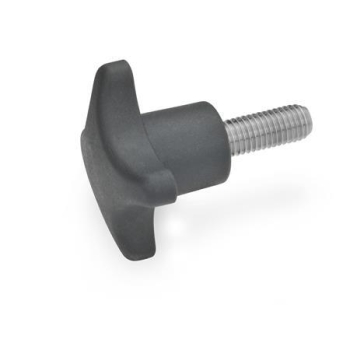 GN 6335.5 Kreuzgriffschrauben mit Edelstahl-Gewindestift