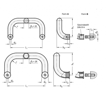 GN 426.6 Edelstahl-Bügelgriffe