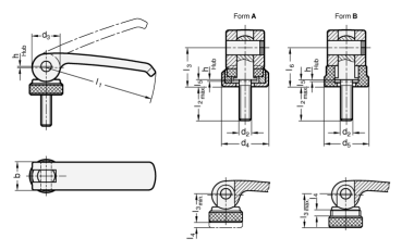 Preview: GN 927.3 Exzenterspanner mit Schraube, Hebel Stahl