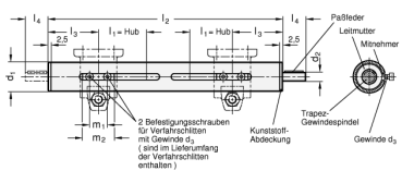 Preview: GN 292 Lineareinheiten, Stahl, mit Rechts- und Linksgewinde