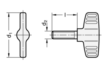 Preview: GN 835 Flügelschrauben, Edelstahl
