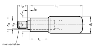 GN 798 Drehbare Zylindergriffe, Achsteil Stahl, verzinkt
