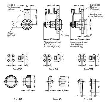 GN 516.5 Edelstahl-Dreh-Spannriegel
