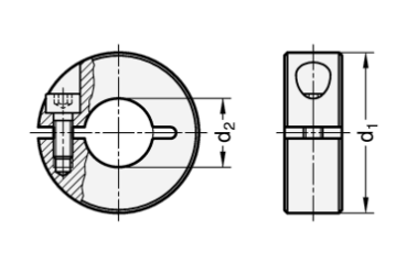 GN 706.2 Geschlitzte Stellringe aus Stahl, Aluminium oder Edelstahl und in gedrehter Ausführung
