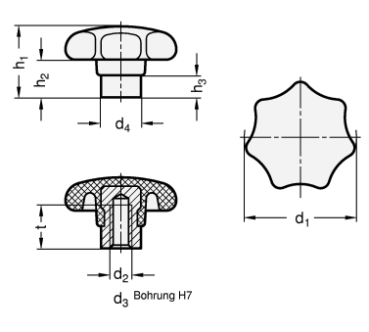 Preview: GN 6336.1 Sterngriffe, Duroplast