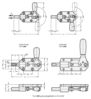 GN 844 Schubstangen-Spanner für Druck- und Zugspannung