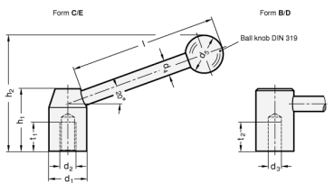 Preview: GN 212 Spannhebel, Stahl