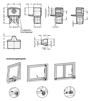 GN 450 Kugelschnäpper aus Kunststoff