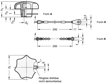 Preview: GN 6336.13 Sterngriffe mit Verliersicherung