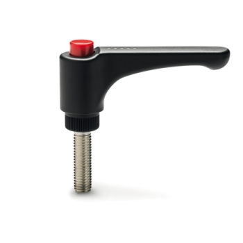 GN 600 Flache verstellbare Klemmhebel, Kunststoff, Außengewinde