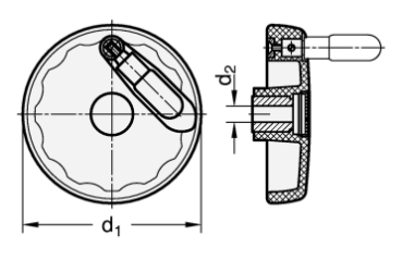 GN 521.3 Umleggriff-Handräder, Kunststoff